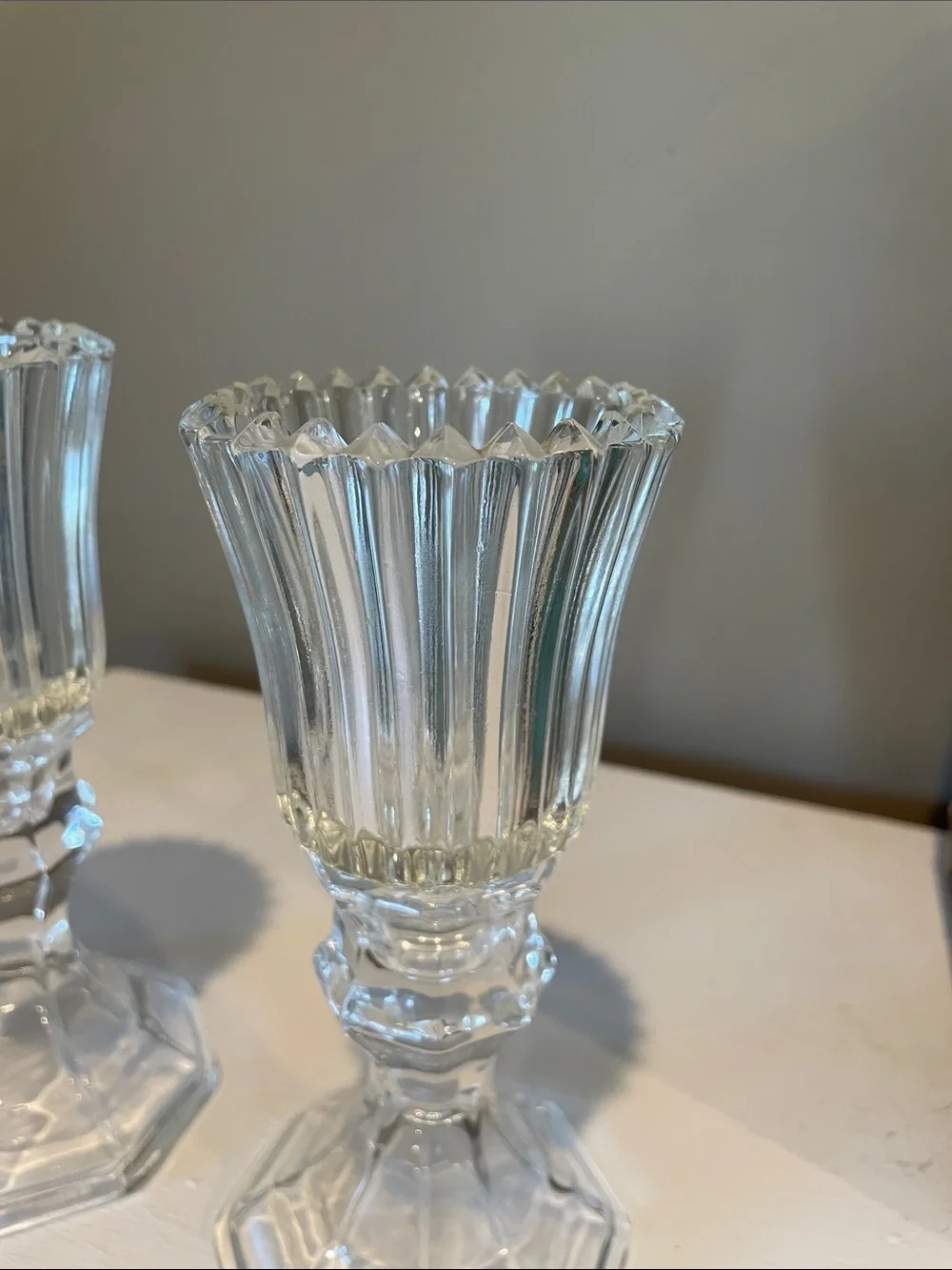 Clear glass candle holders